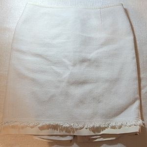 Tory Burch Cream Tweed Fringe Skirt Size 6